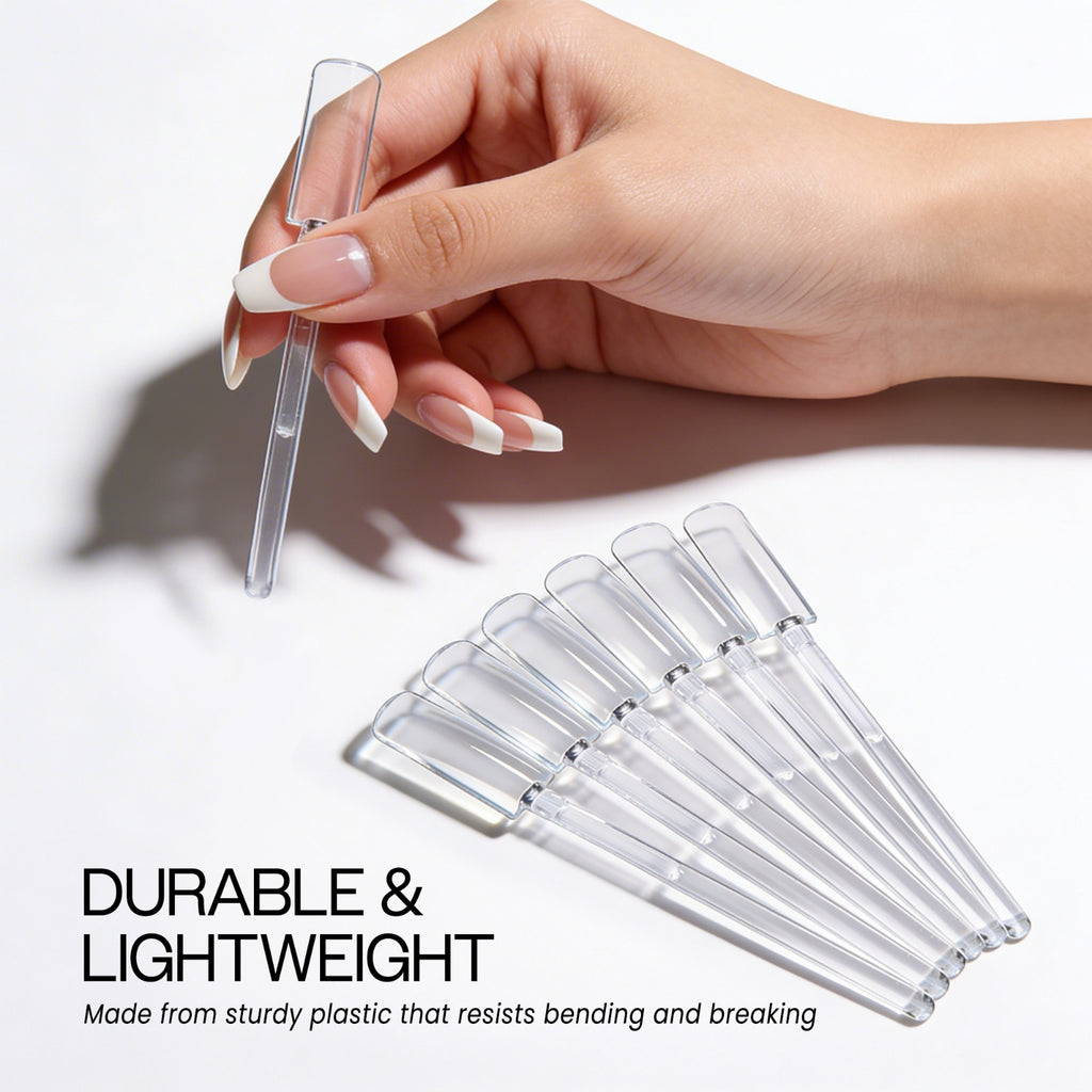 200pcs Clear Nail Art Tip Display Sticks - Refill Nail Swatching & Design