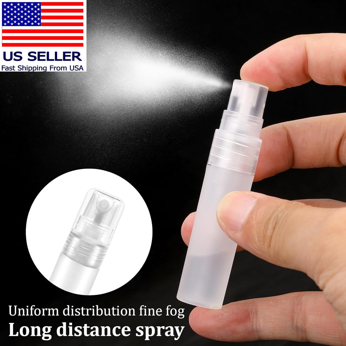 Mini Spray Bottles - 6 Pack 5ml Portable Refillable Plastic Travel Containers