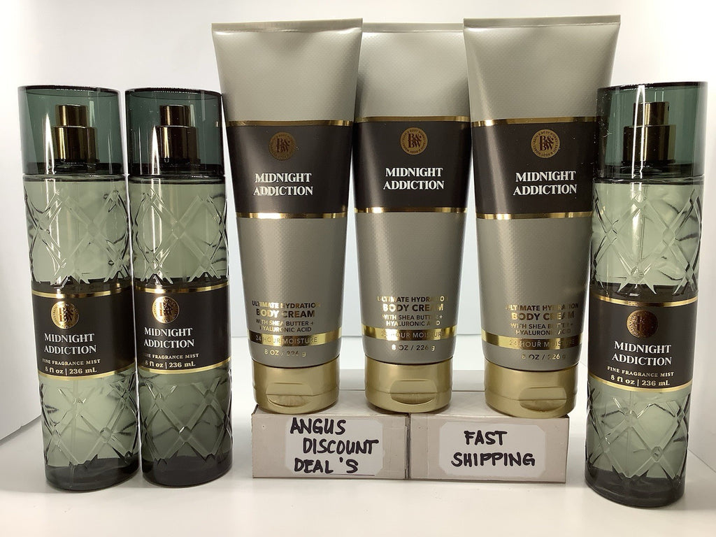 6-Pack Midnight Addiction Body Mist & Body Cream Set - 8oz