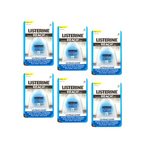 6 Pack Mint Dental Floss with Micro-Grooves - 30 Yards Each
