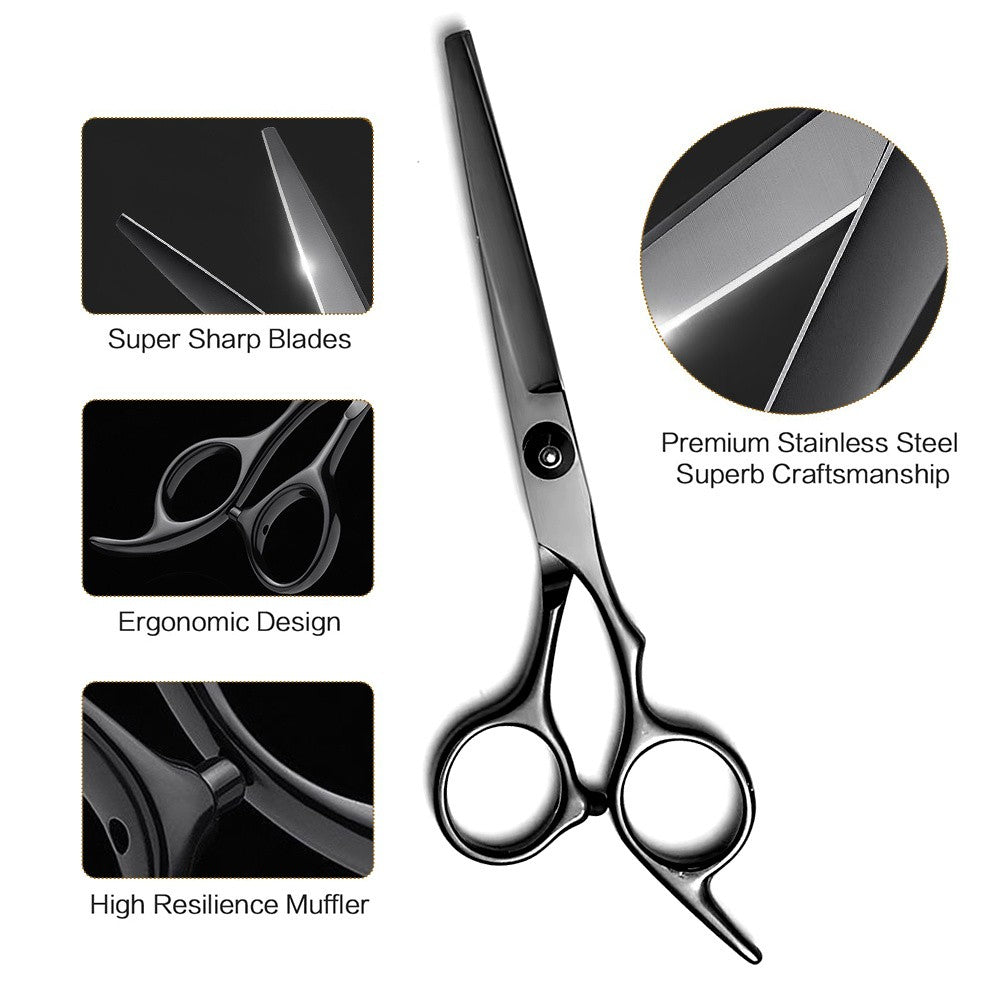 Professional Hair Cutting Scissors Shears Set for Salon & Home Use - 19 Pieces