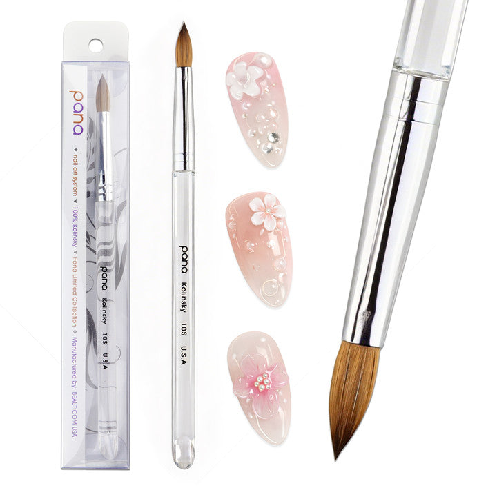 Professional Nail Art Brush - Kolinsky Hair Oval Acrylic Nail Brush Size 10