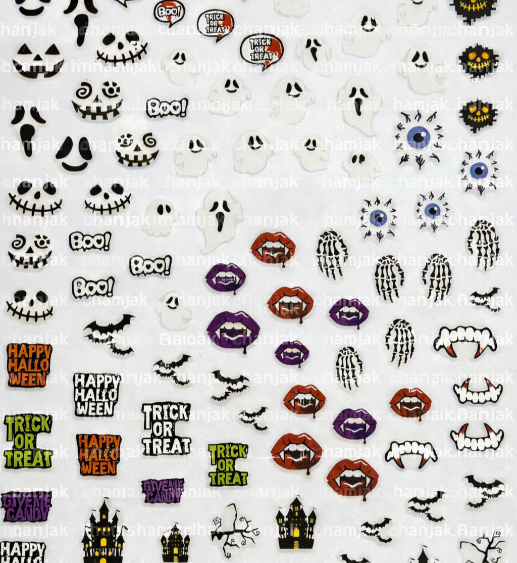 Halloween Ghost and Bat Nail Stickers - Peel & Stick Decals for Nails