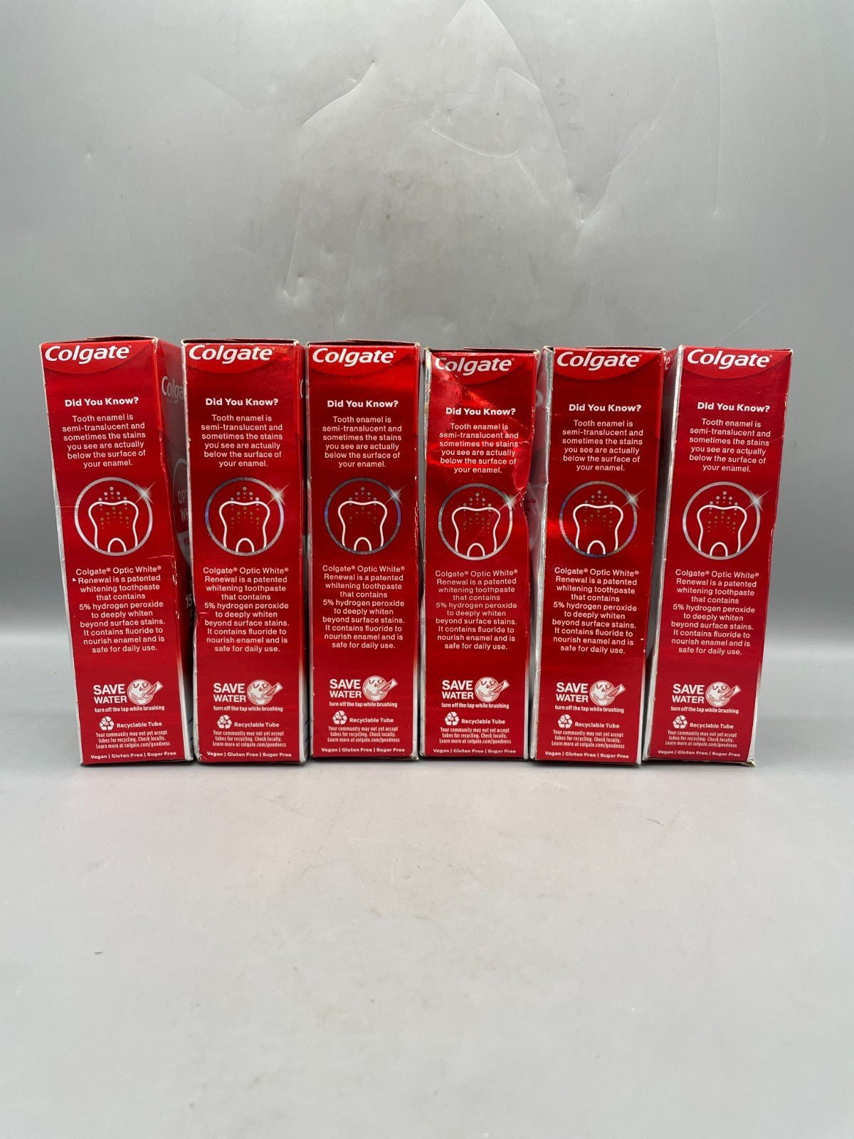 (6 Pack) Colgate Optic White Renewal Toothpaste 3oz - Enamel Brightening, Fresh Mint