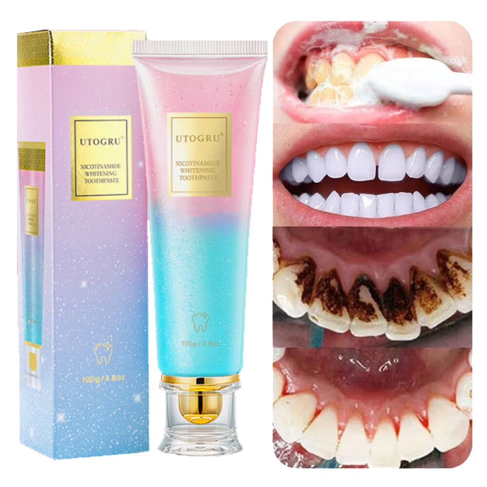 Nicotinamide Whitening Toothpaste for Brightening & Fresh Breath - 2X Pack 100g