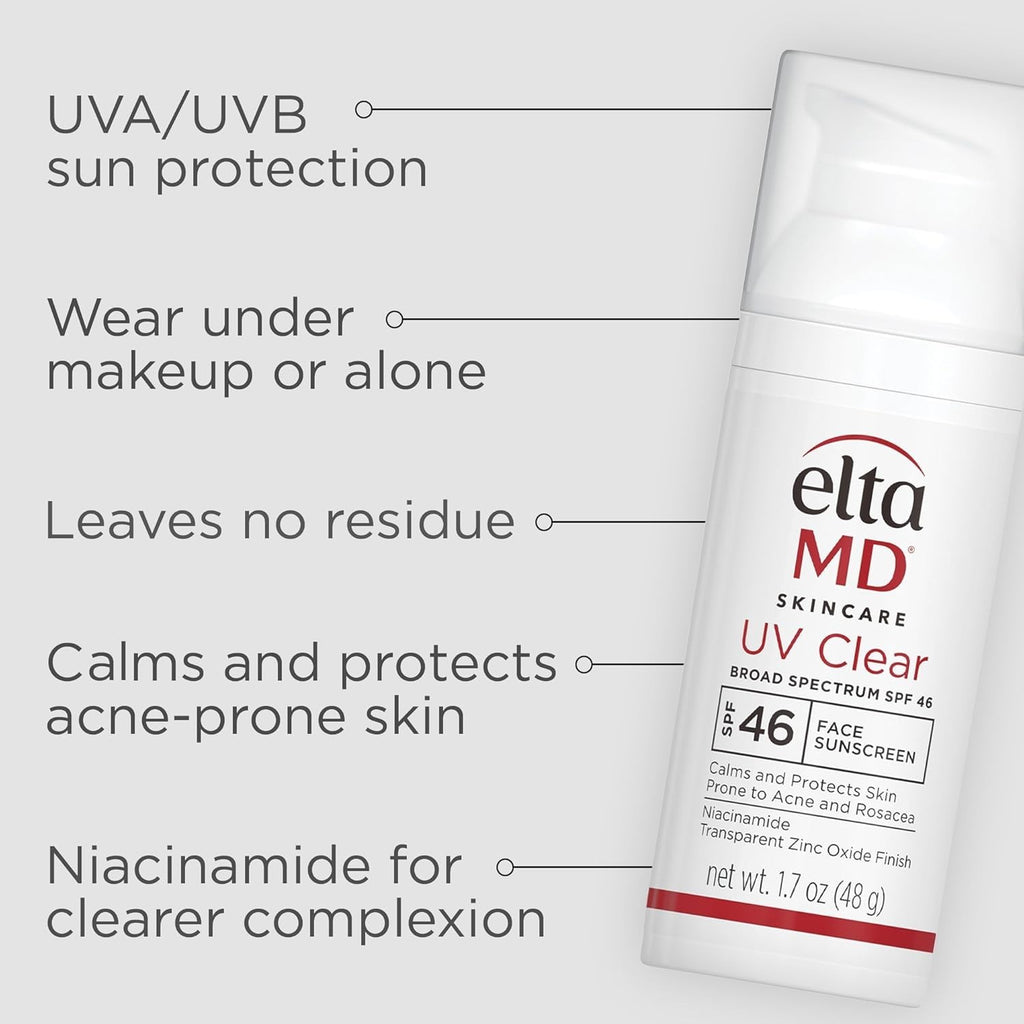 EltaMD UV Clear SPF 46 Sunscreen Oil-Free Face Protection