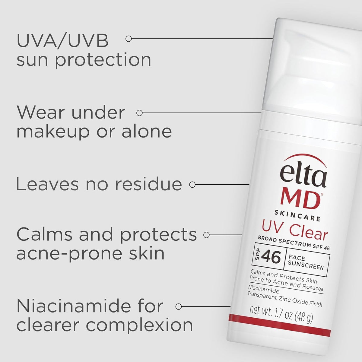 EltaMD UV Clear SPF 46 Sunscreen Oil-Free Face Protection