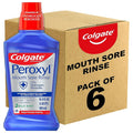 Colgate Peroxyl Mouth Sore Rinse - Alcohol-Free Hydrogen Peroxide, Mint, 16.9 oz Pack of 6