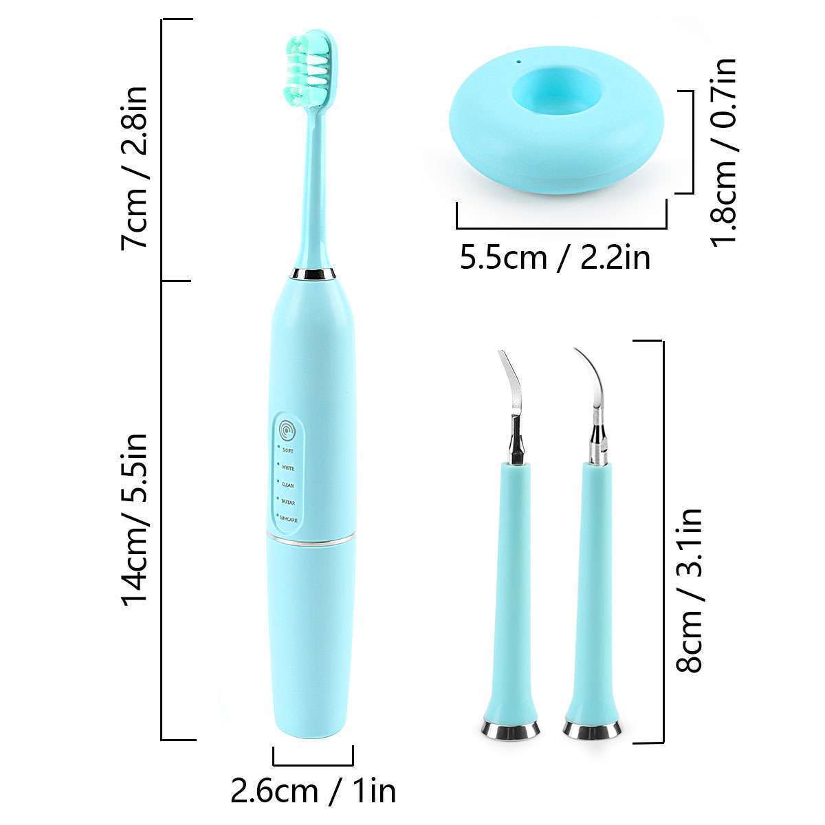 Wireless Electric Toothbrush Flosser Set with 5 Modes and Water Jet