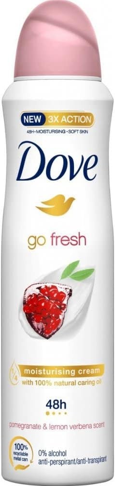 Dove Go Fresh Pomegranate Lemon Verbena Deodorant Spray 150ml 6-Pack