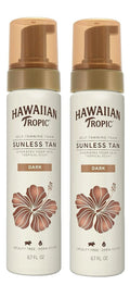 Set of 2 Hawaiian Tropic Sunless Tan Foam Moisturizing Self Tanner - Dark, 6.7oz
