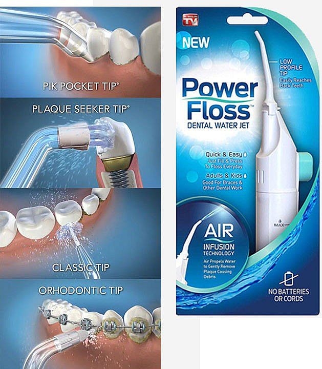 Cordless Dental Water Flosser Air Power Tooth Cleaner for Oral Hygiene