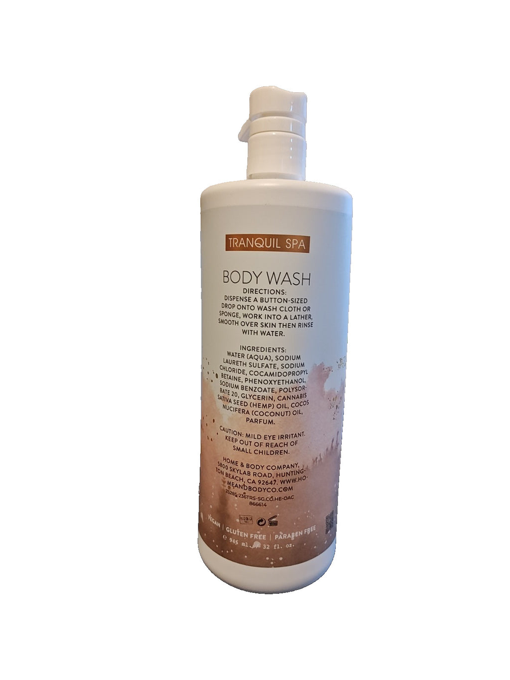 Tranquil Spa Oatmeal Coconut Body Wash with Hydrating Hemp Oil