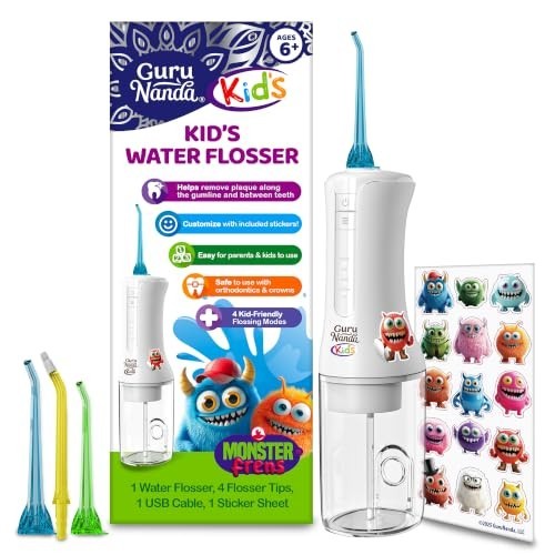 Kids Cordless Water Flosser with 200ml Tank 4 Modes Braces Friendly