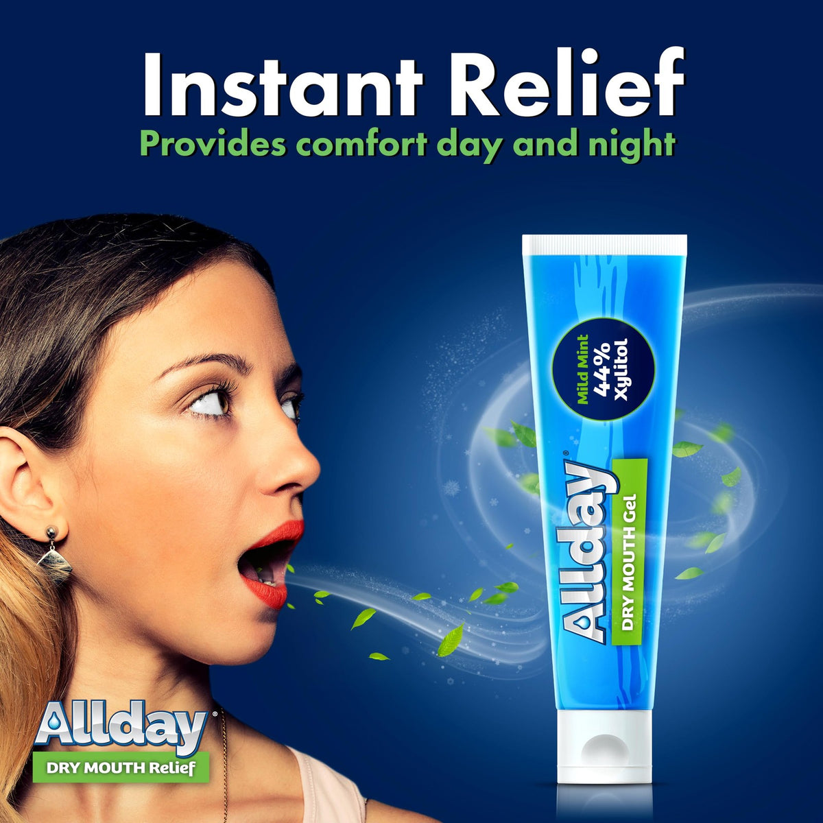 Dry Mouth Relief Gel with 44% Xylitol - Maximum Strength, Fast Acting, Non-Acidic, 2 Tubes