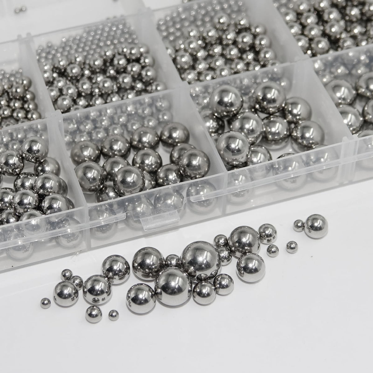 840 Pcs Stainless Steel Ball Bearings for Bicycle and Mechanical Use - Multiple Sizes