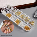 3D Metal Nail Art Chains Gold Silver Nail Decoration Jewelry Set