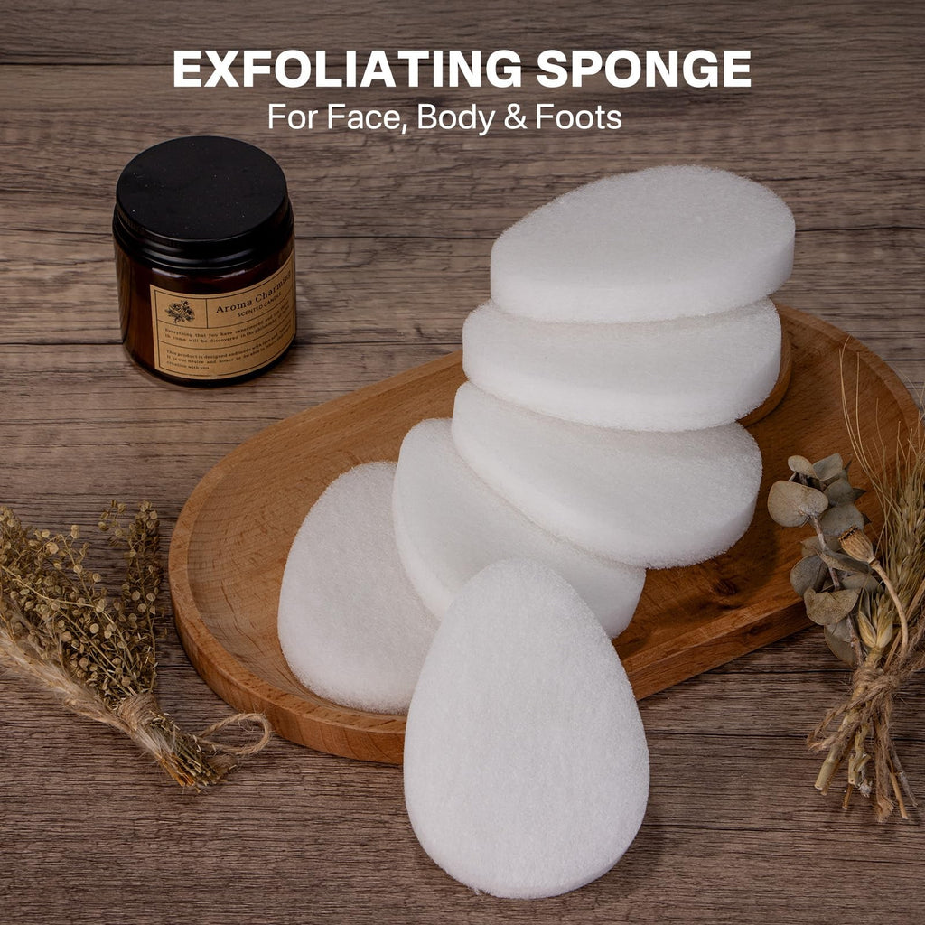 Exfoliating Facial Sponge Pack of 6 - Deep Cleansing & Gentle Scrubbing