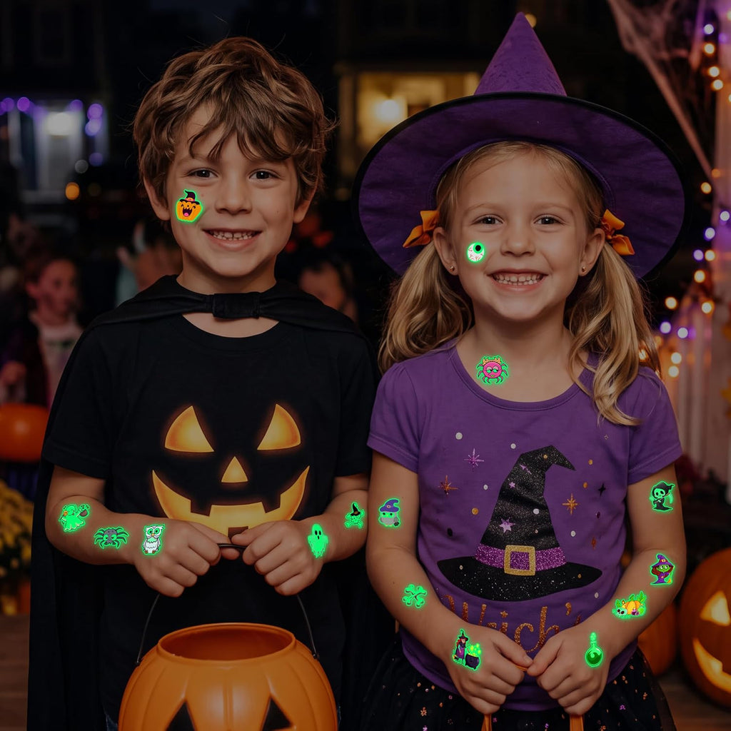Halloween Glowing Tattoos for Kids 306 PCS – Trick or Treat Party Favors