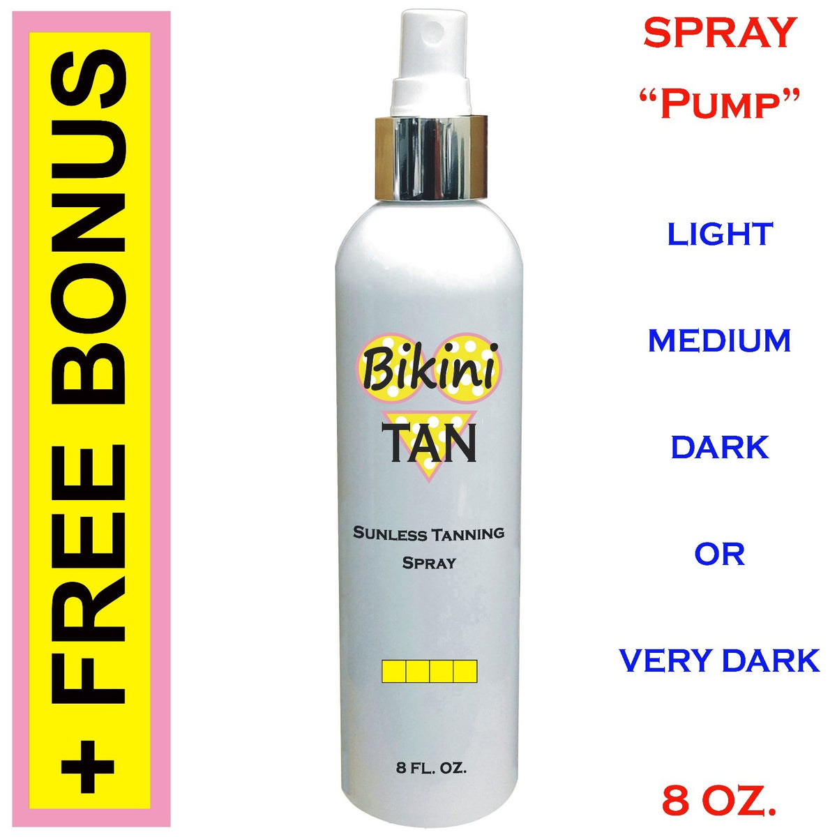 Sunless Self Tanning Spray with Mitt & Gloves - 8 oz, Multiple Shades