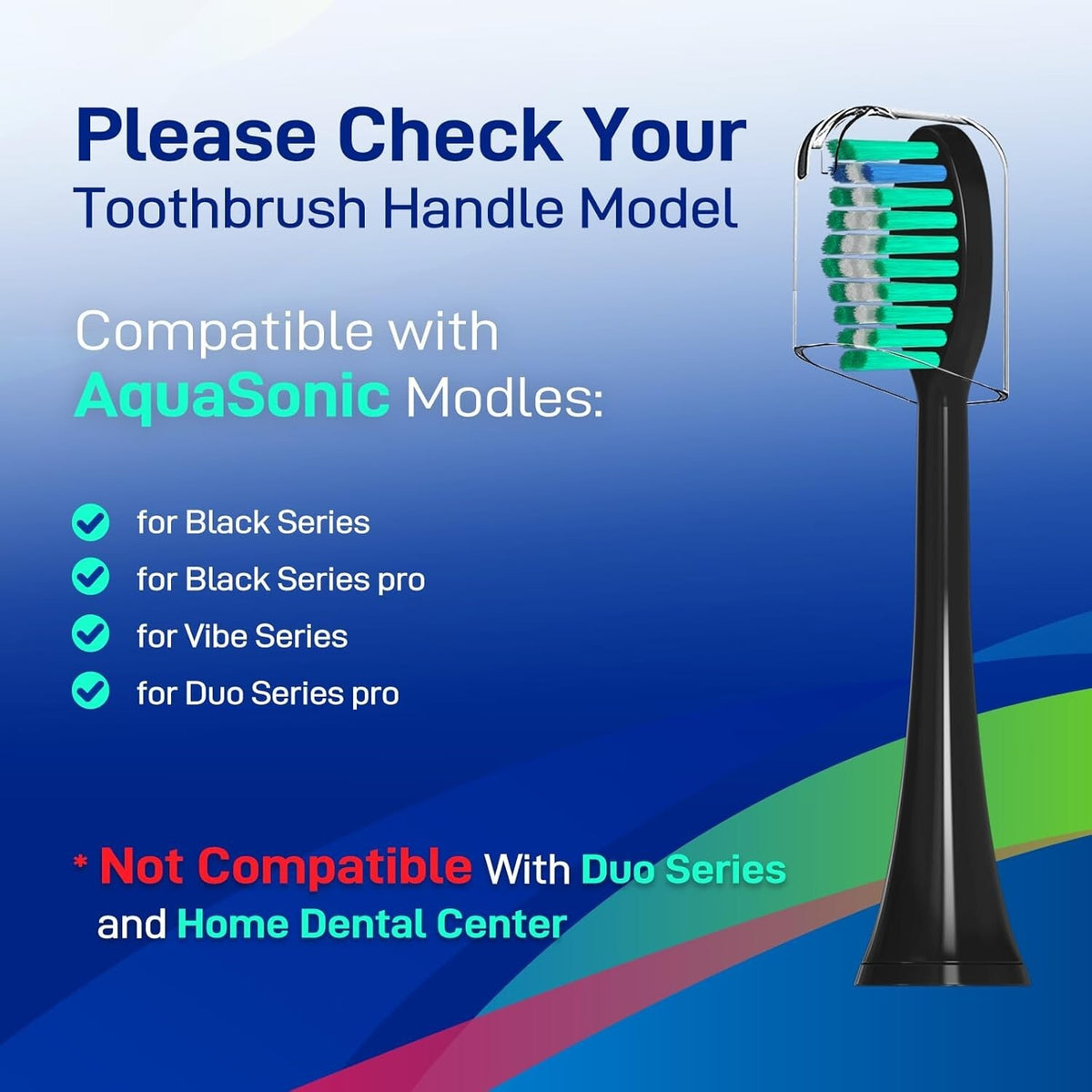 Replacement Toothbrush Heads for Aquasonic Black Series Vibe Series - Eco-Friendly & Soft Bristle