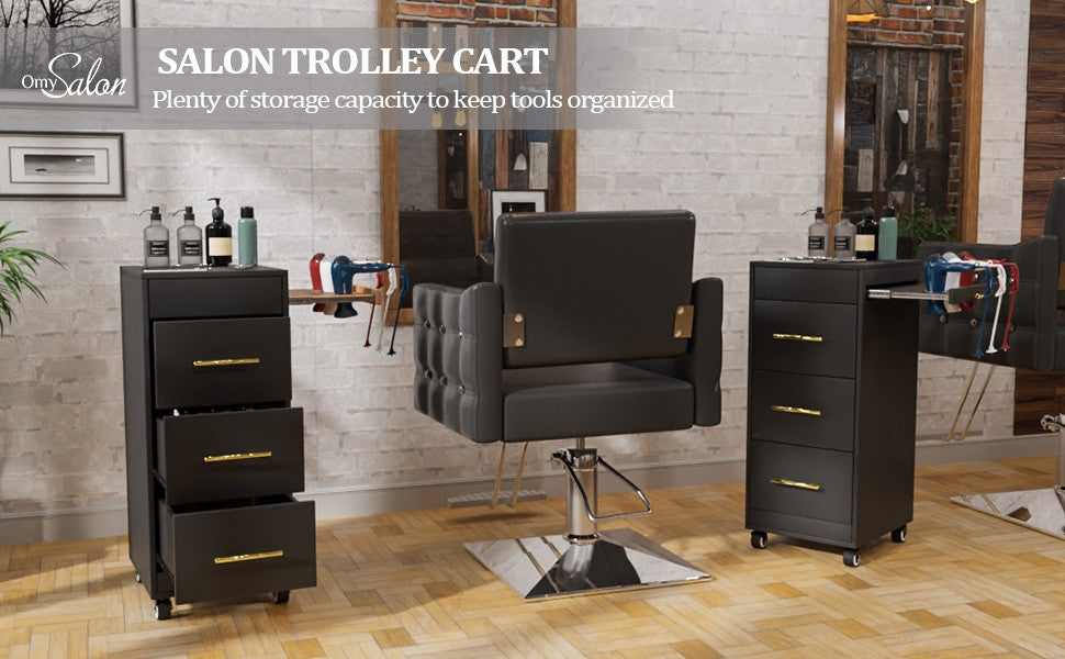 Salon Trolley Cart with Wheels and Drawers for Hair & Beauty Storage
