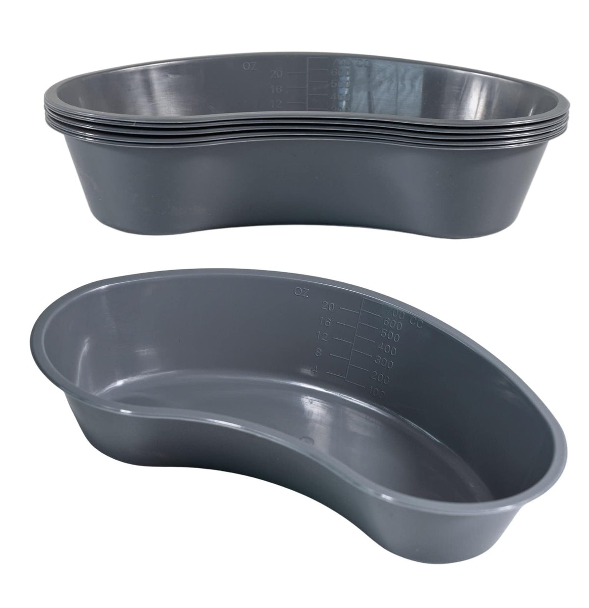 700ml Graduated Plastic Kidney Shaped Emesis Basin - Pack of 5