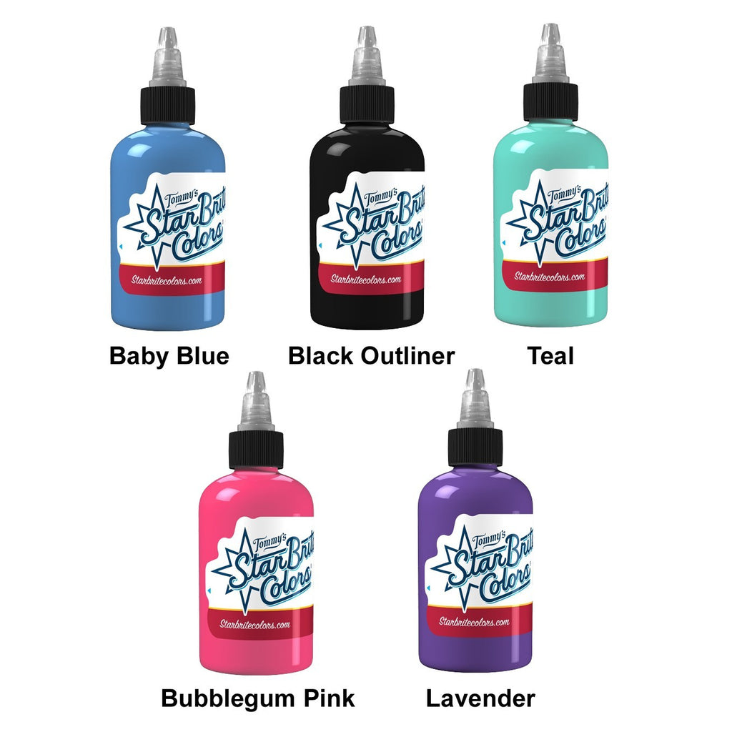 Tattoo Inks Color Set - 5 Distinct 0.5oz Bottles