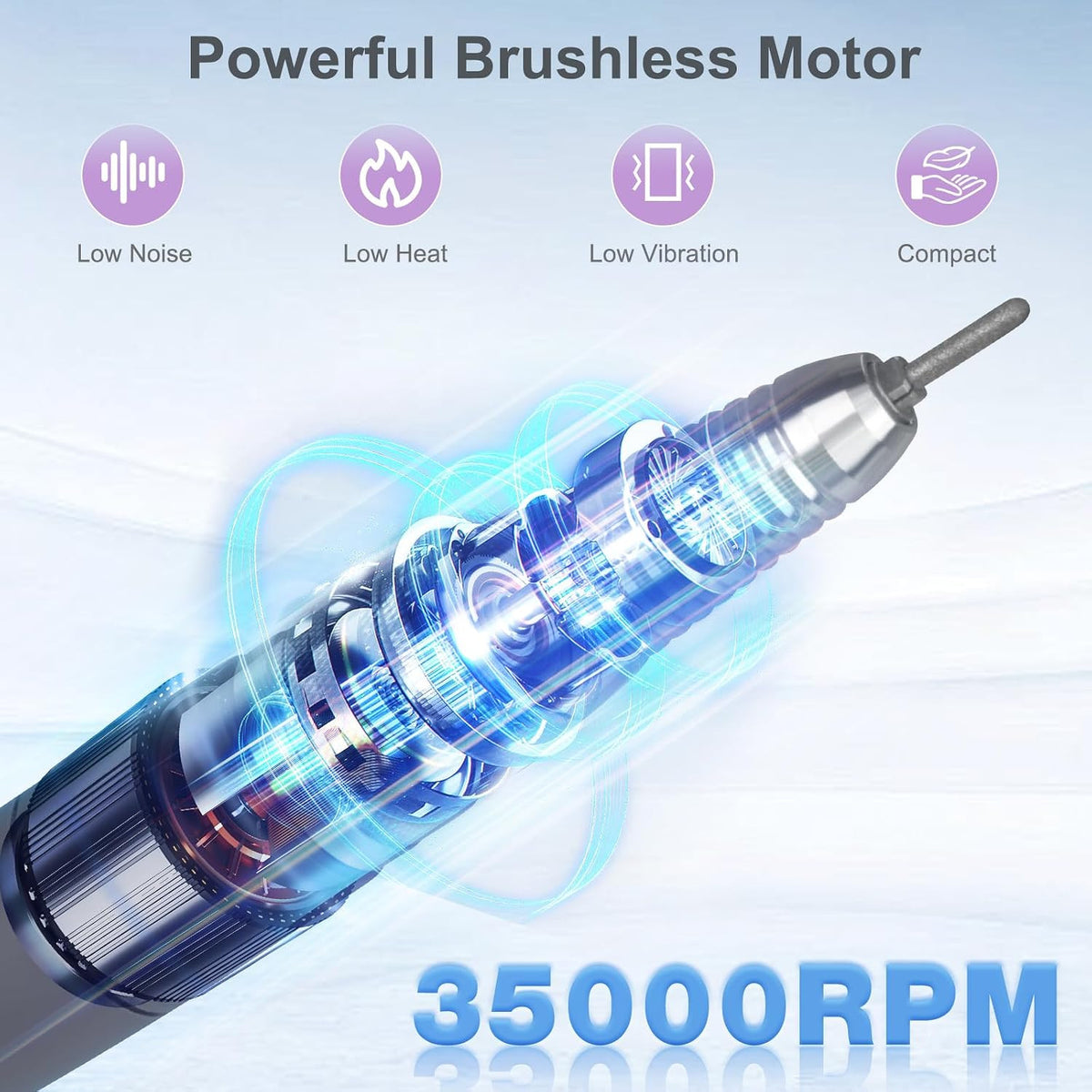 Professional Nail Drill Handpiece for UP200 - 35,000 RPM Replacement Tool
