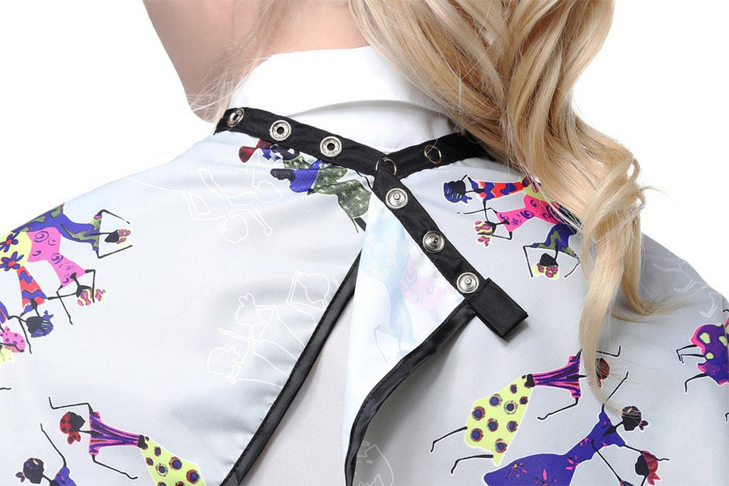 Makeup Artist Shortie Comb-Out Cape - Water-Repellent Styling Cape for Salons & Personal Use