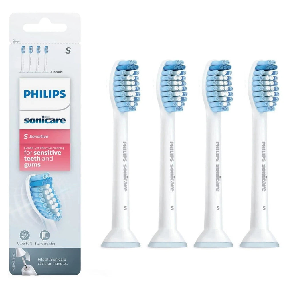 4 Pack Sensitive Replacement Toothbrush Heads for Sonicare - Soft, White