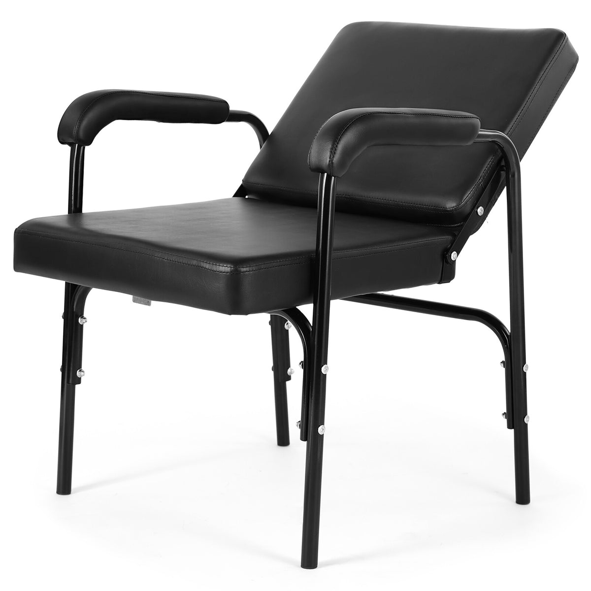 Black Recliner Barber Chair with Shampoo Basin Salon Spa Equipment