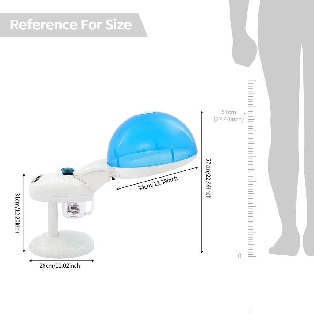 Hair and Face Steamer Cap with Rotating Nozzle - 2-in-1 Personal Steamer