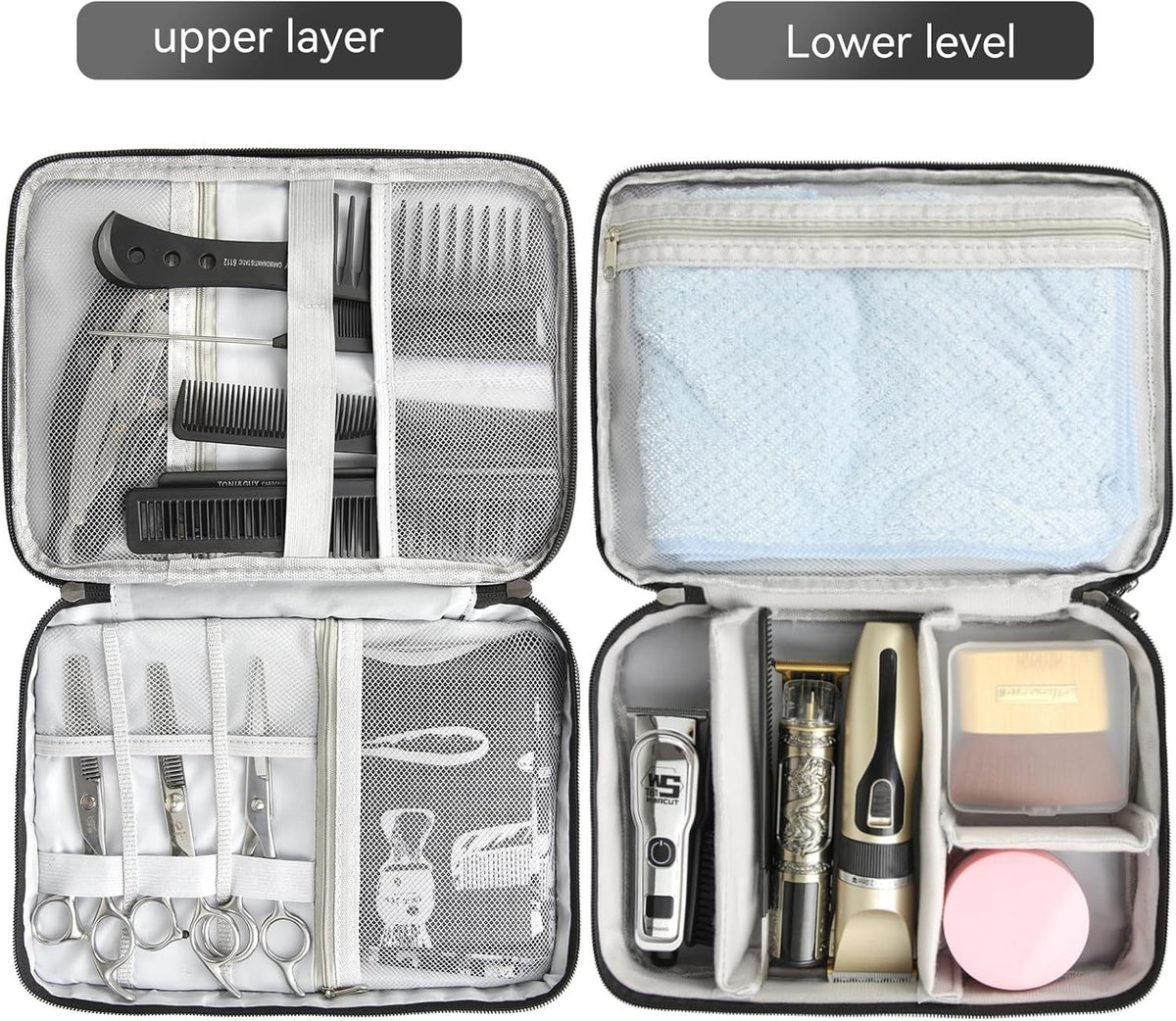 Professional Barber Tool Bag for Clippers and Accessories, Travel Organizer
