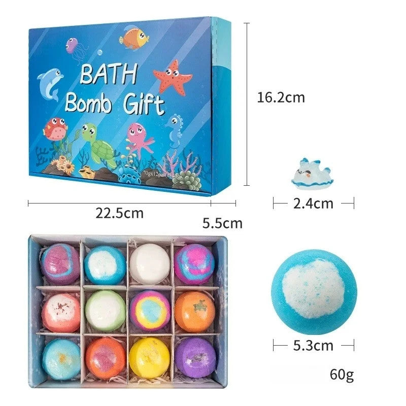 Kids Bath Bomb Set with Surprise Inside - Organic Ocean-Themed Bubble Bath Toys
