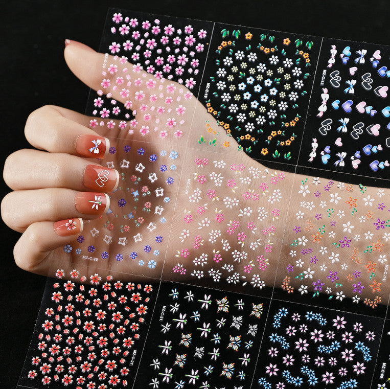 Nail Art Sticker Decal Set for 3D Nail Design - Multiple Colors & Sheets