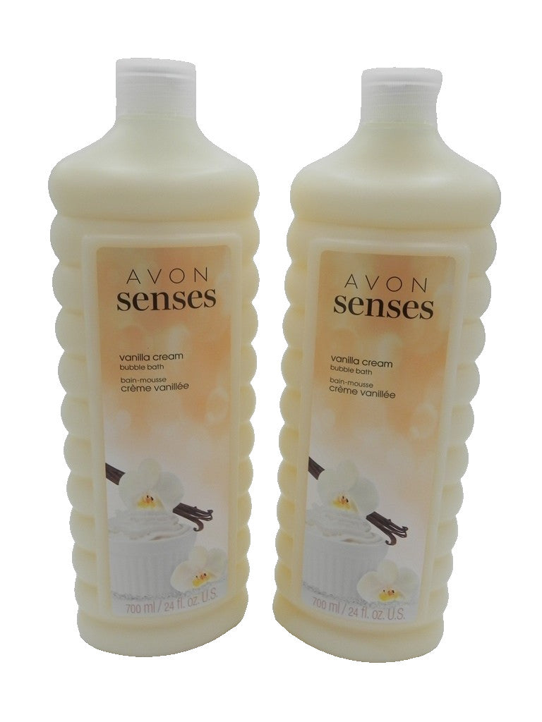 Vanilla Cream Bubble Bath Set - 2 Bottles, 24 Fl Oz Each, New Sealed