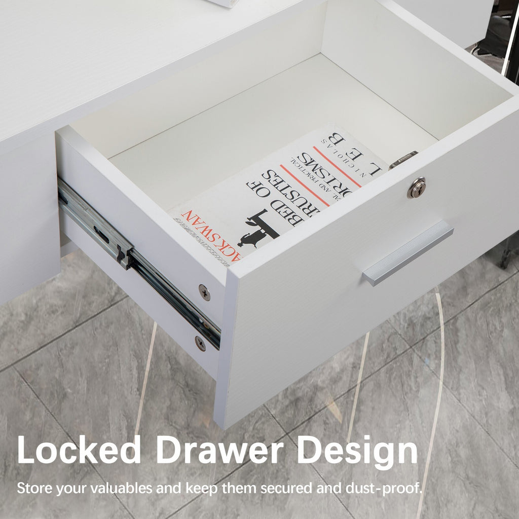 Wall-Mounted Barber Styling Station with Lockable Drawer for Hair Salon