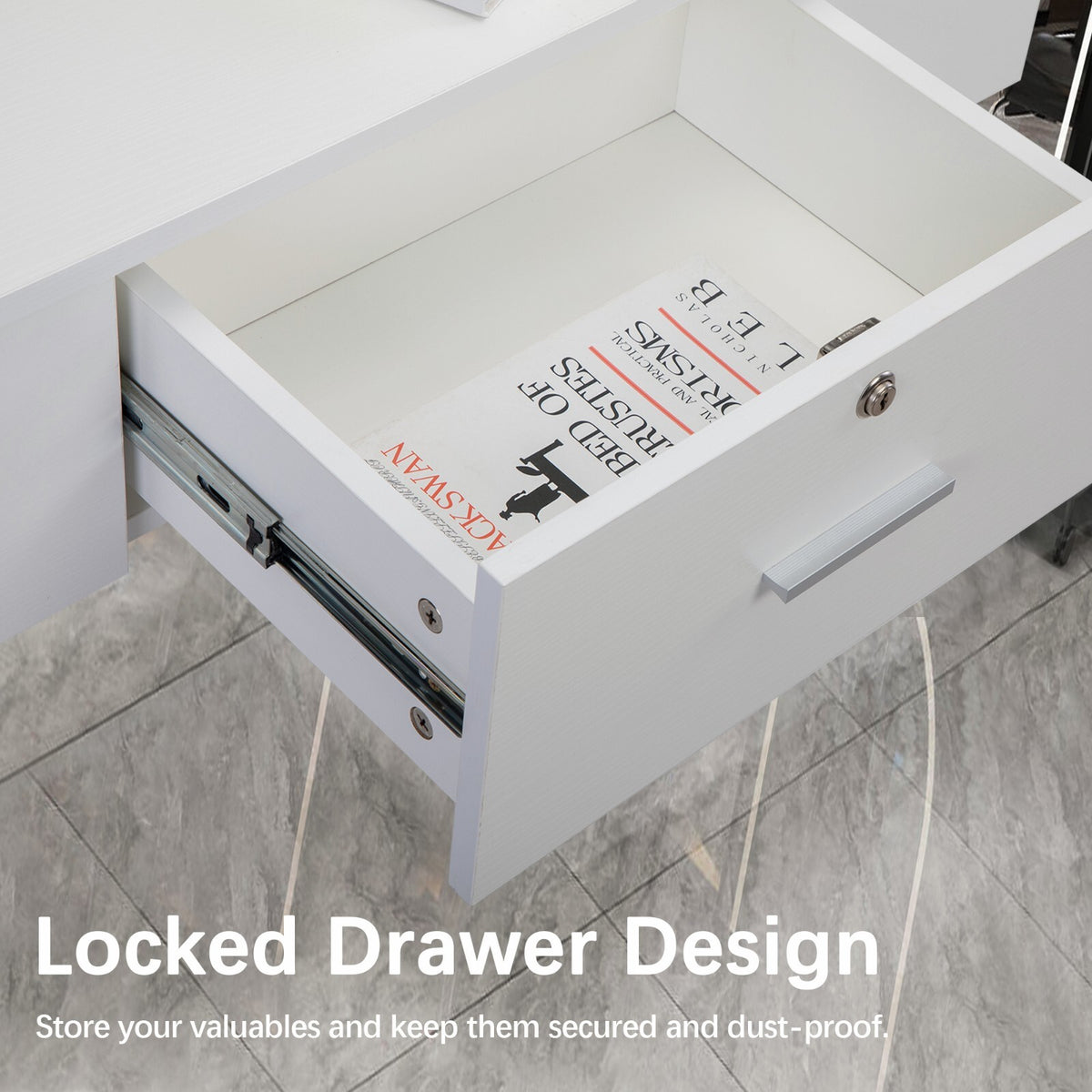 Wall-Mounted Barber Styling Station with Lockable Drawer for Hair Salon