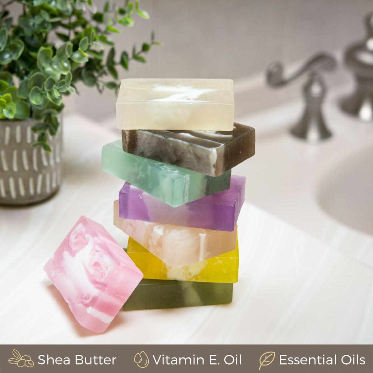 Luxury Handmade Bath Soap Set - 8 Fragrances, 100g Each, Gift Box