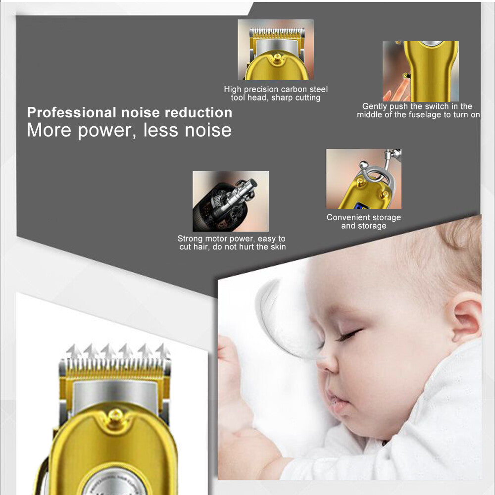 Cordless Professional Hair Clippers & Trimmer Kit with LED Display