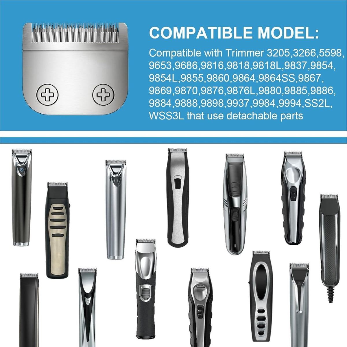30mm Replacement Blade for Wahl Trimmers - Compatible with 9864 Series
