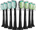 Black Replacement Toothbrush Heads for Philips Sonicare Click-On - 8 Pack