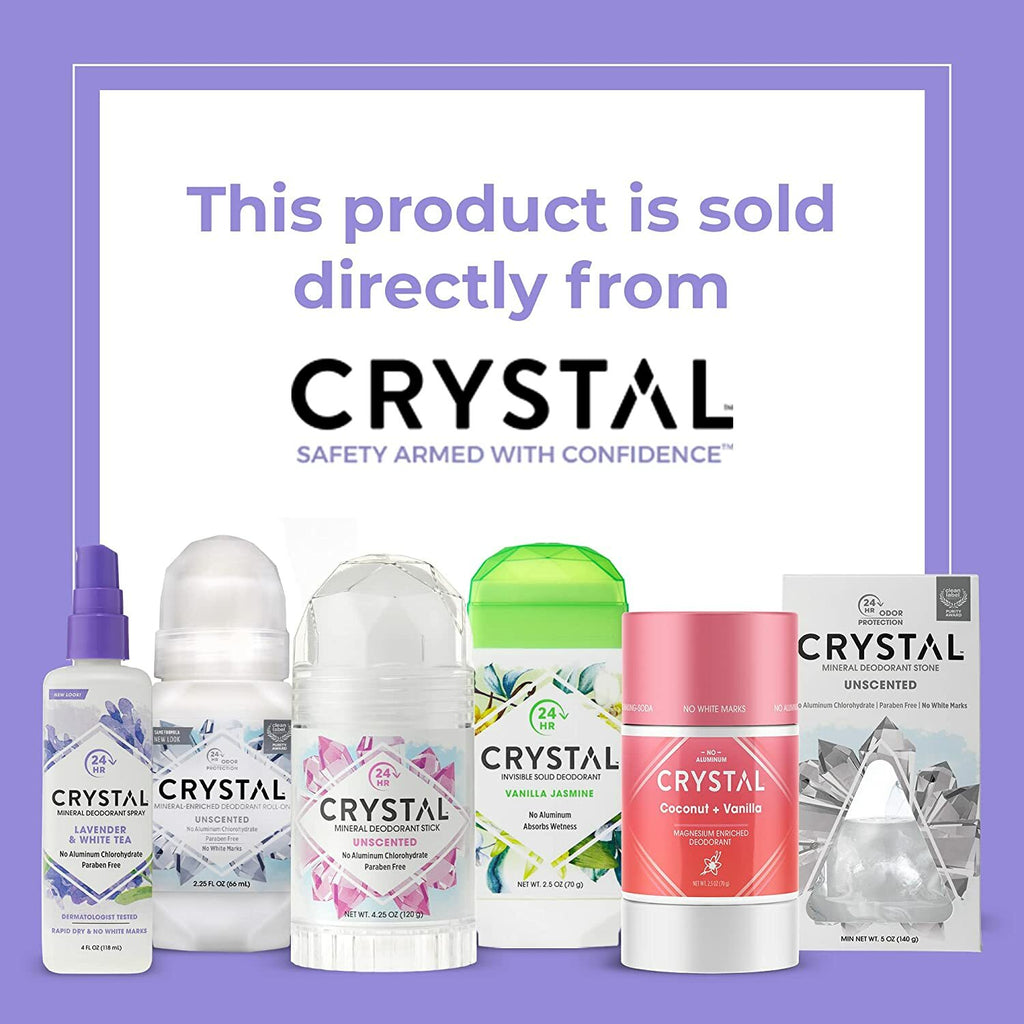 Natural Alum Stone Deodorant - Mineral Crystal Roll-On for Sensitive Skin
