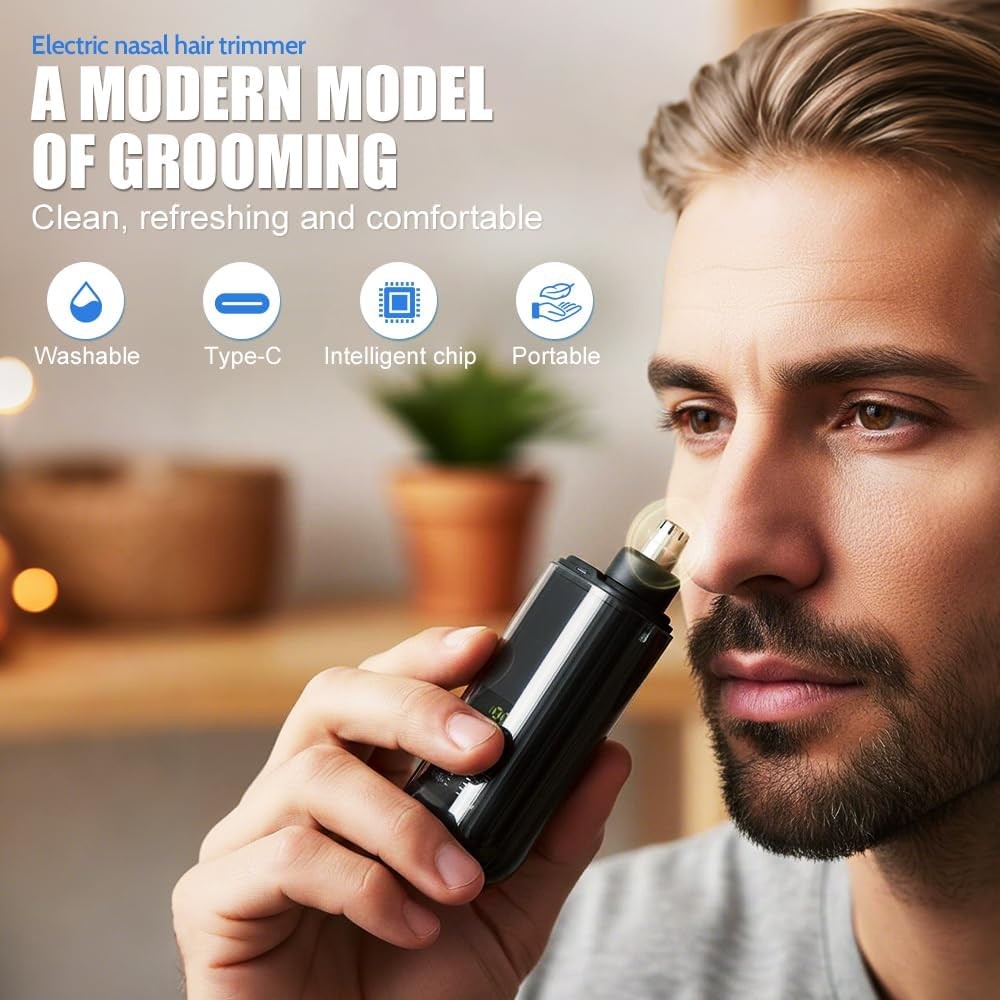 Electric Nose Hair Trimmer for Men Painless Rechargeable Grooming Tool