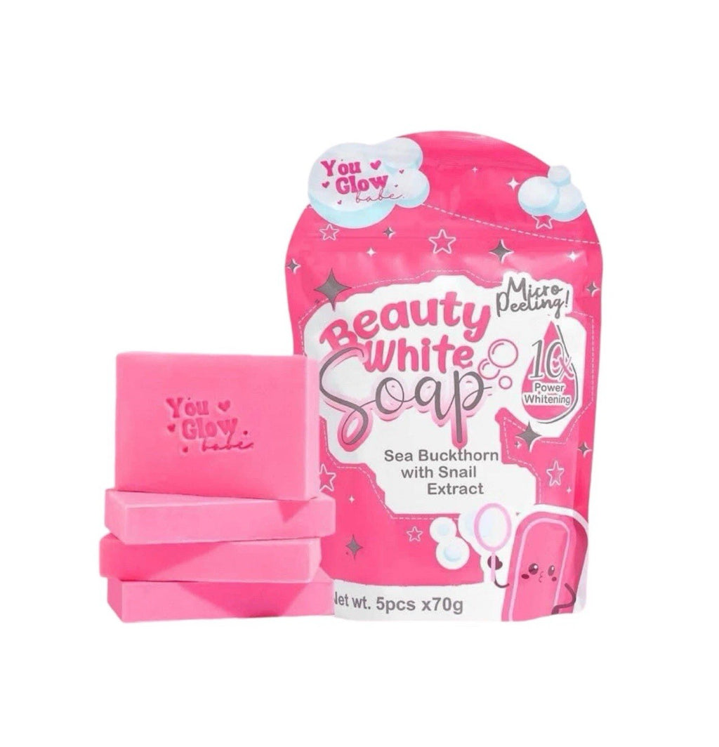 Beauty White Soap with Sea Buckthorn & Snail Extract - 6 Bars, Brightening & Hydrating