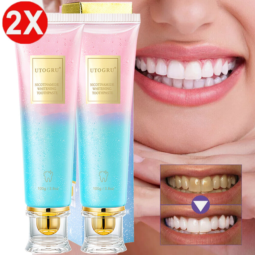 Niacinamide Whitening Toothpaste 2-Pack - Brighten & Strengthen Enamel, Fresh Breath