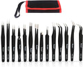 14-Piece Anti-Static Precision Tweezers Set for Electronics & Jewelry
