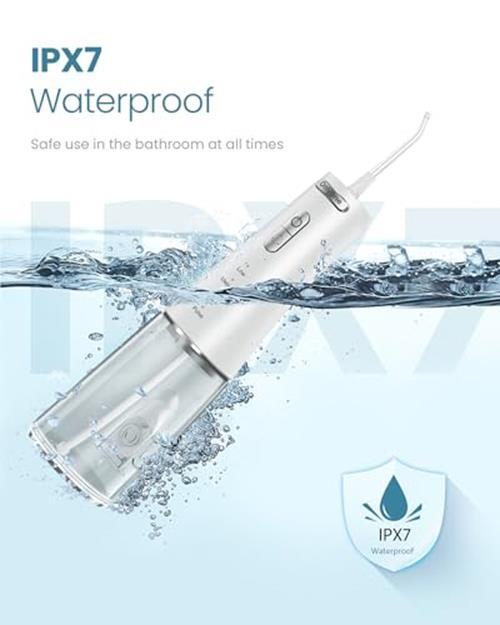 Water Dental Flosser Pick with 300ML Large Tank, Rechargeable Portable Oral Irrigator