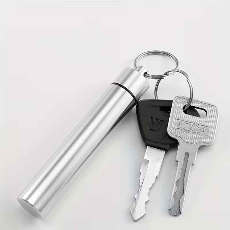 Set of 7 Stainless Steel Toothpicks with Keychain Holder - Reusable Portable Oral Care